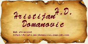 Hristijan Domanović vizit kartica